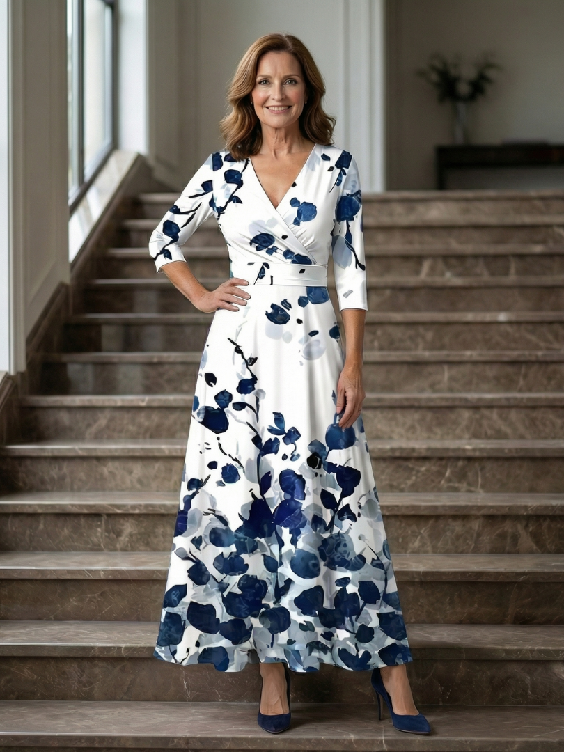 Paula | Vestido Midi con Cuello Envolvente