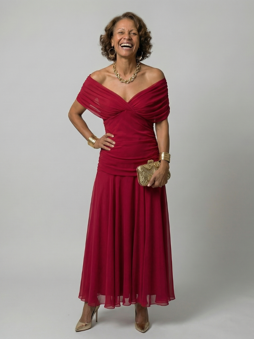 Candela | Vestido Midi Sin Hombros
