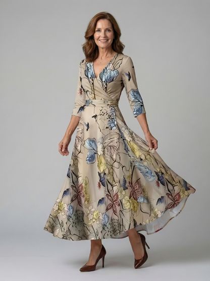 Paula | Vestido Midi con Cuello Envolvente
