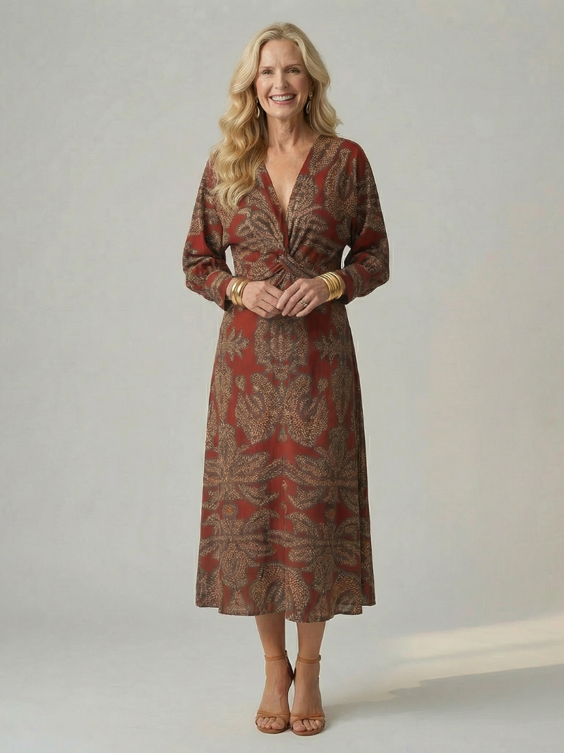 Daniela | Vestido Midi con Envuelto Natural