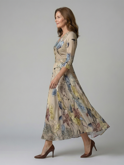 Paula | Vestido Midi con Cuello Envolvente