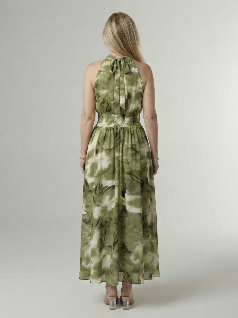 Lara | Vestido Midi con Cuello Halter