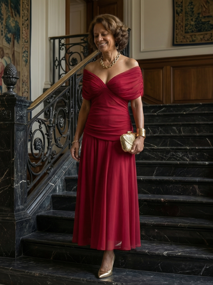 Candela | Vestido Midi Sin Hombros