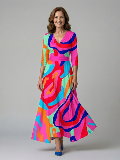 Paula | Vestido Midi con Cuello Envolvente