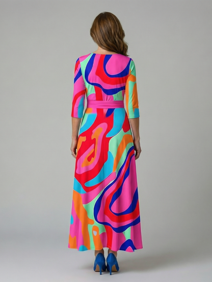 Paula | Vestido Midi con Cuello Envolvente