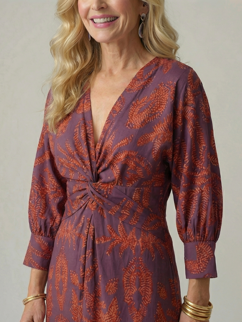 Daniela | Vestido Midi con Envuelto Natural
