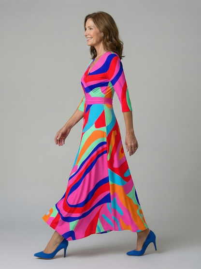Paula | Vestido Midi con Cuello Envolvente