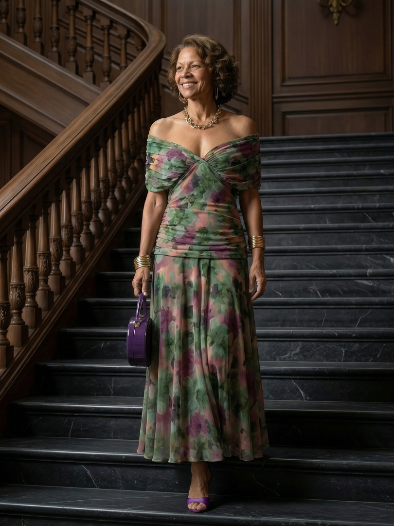 Candela | Vestido Midi Sin Hombros