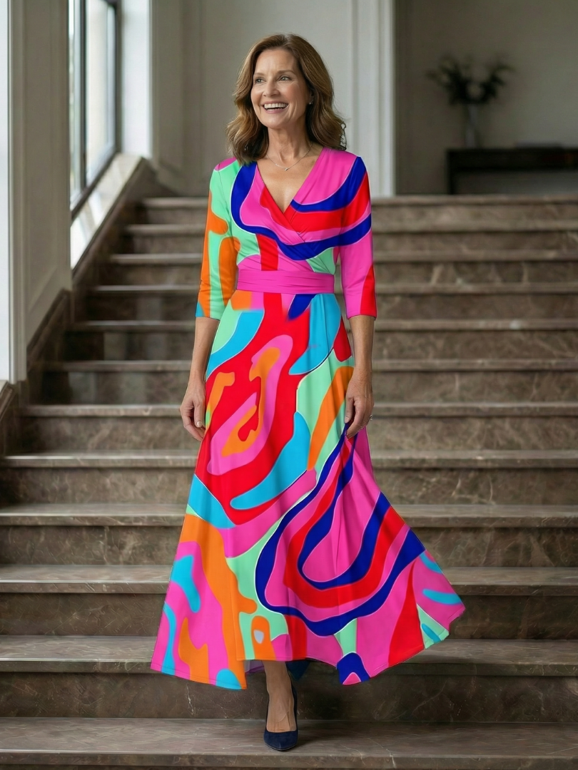 Paula | Vestido Midi con Cuello Envolvente