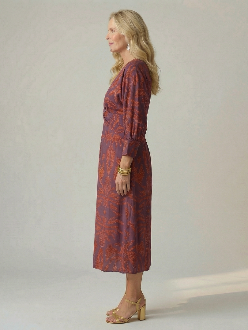 Daniela | Vestido Midi con Envuelto Natural