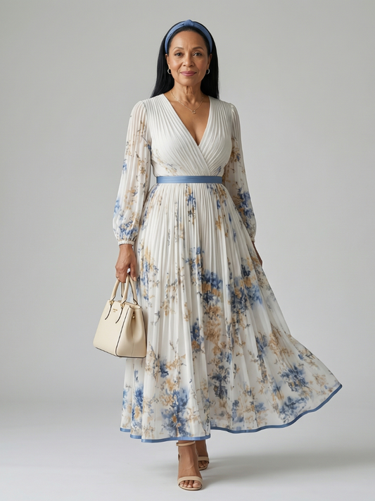 Estela | Vestido Midi Con Pliegues