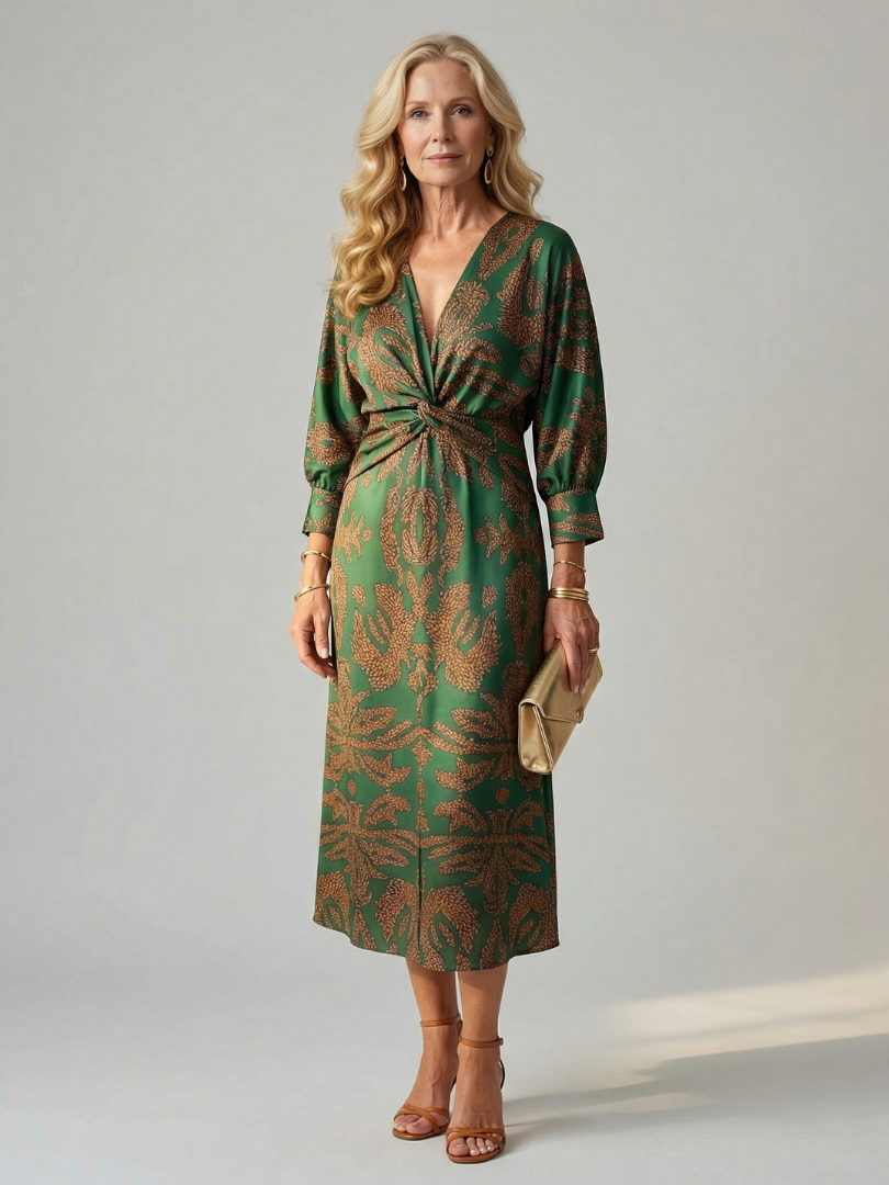 Daniela | Vestido Midi con Envuelto Natural