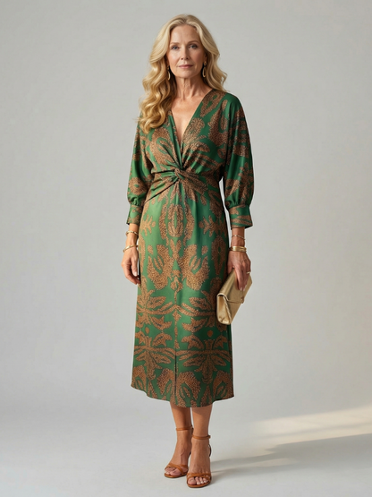 Daniela | Vestido Midi con Envuelto Natural