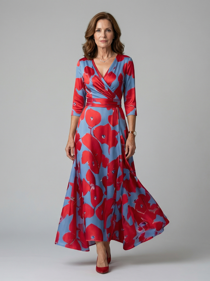 Paula | Vestido Midi con Cuello Envolvente
