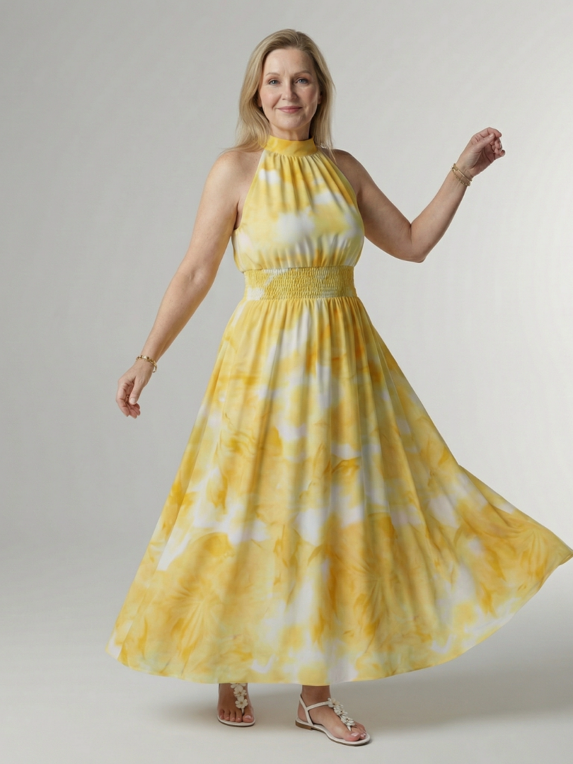 Lara | Vestido Midi con Cuello Halter