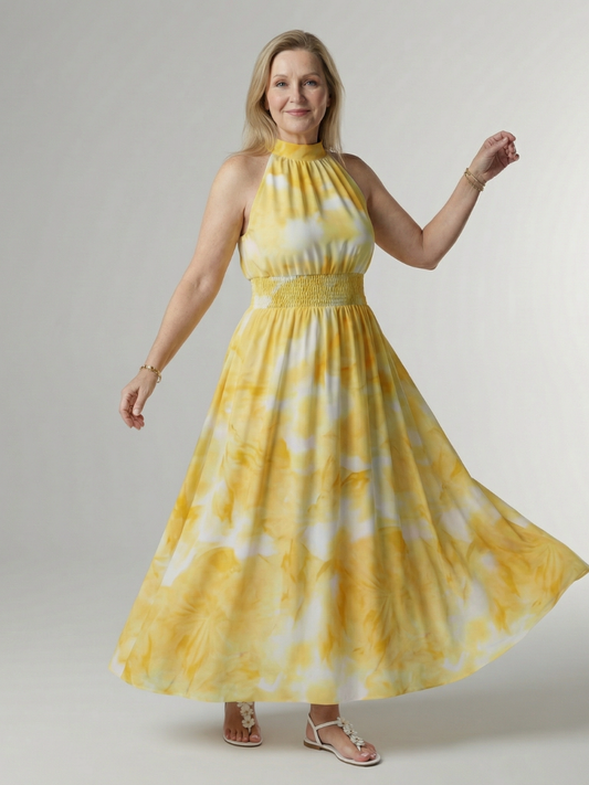 Lara | Vestido Midi con Cuello Halter