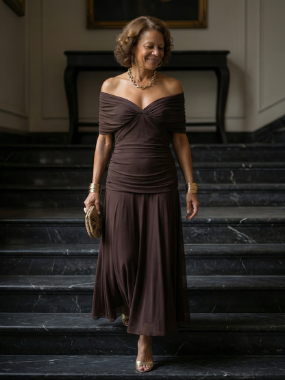 Candela | Vestido Midi Sin Hombros