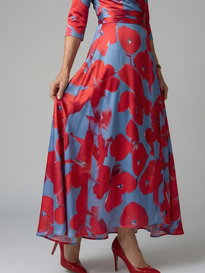 Paula | Vestido Midi con Cuello Envolvente