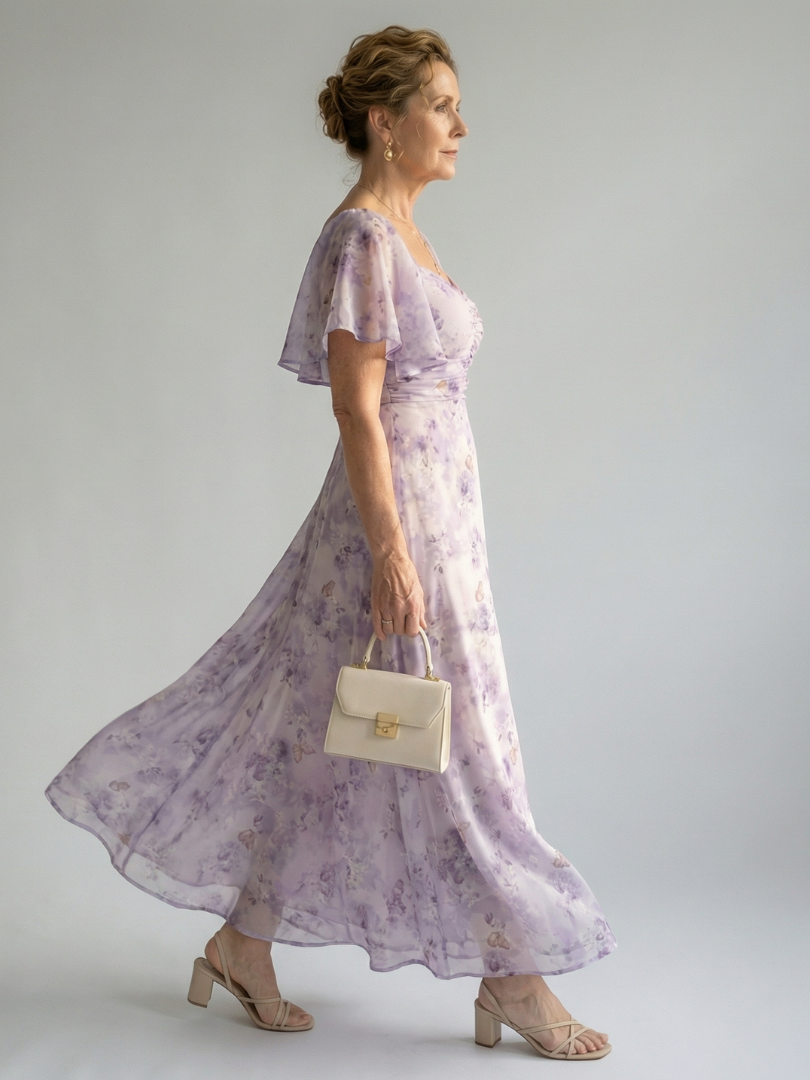 Pilar | Vestido Midi con Mangas de Volante