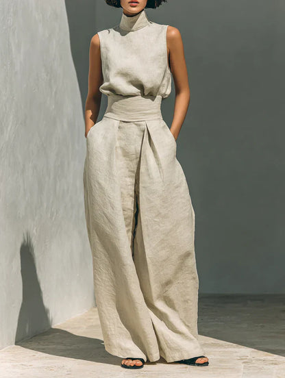 Flor™ | Conjunto minimalista de algodón y lino para mujer