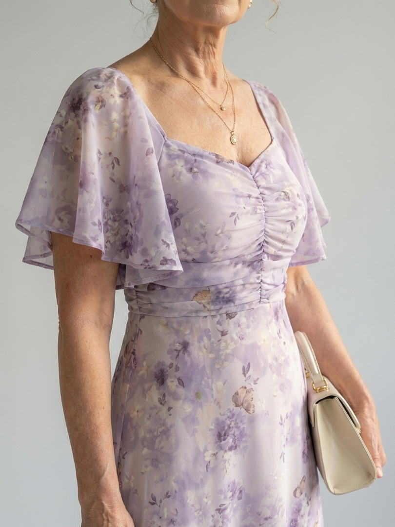 Pilar | Vestido Midi con Mangas de Volante