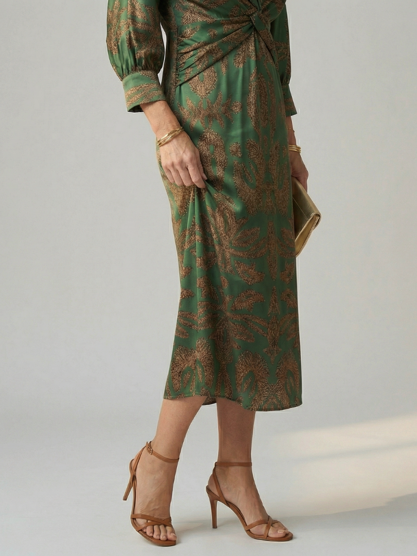 Daniela | Vestido Midi con Envuelto Natural