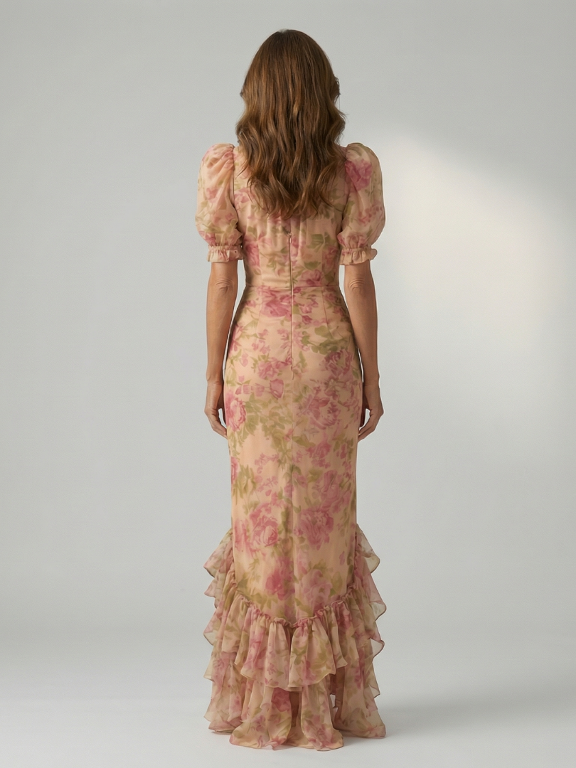 Leticia | Vestido Maxi de Cuello Alto Suave