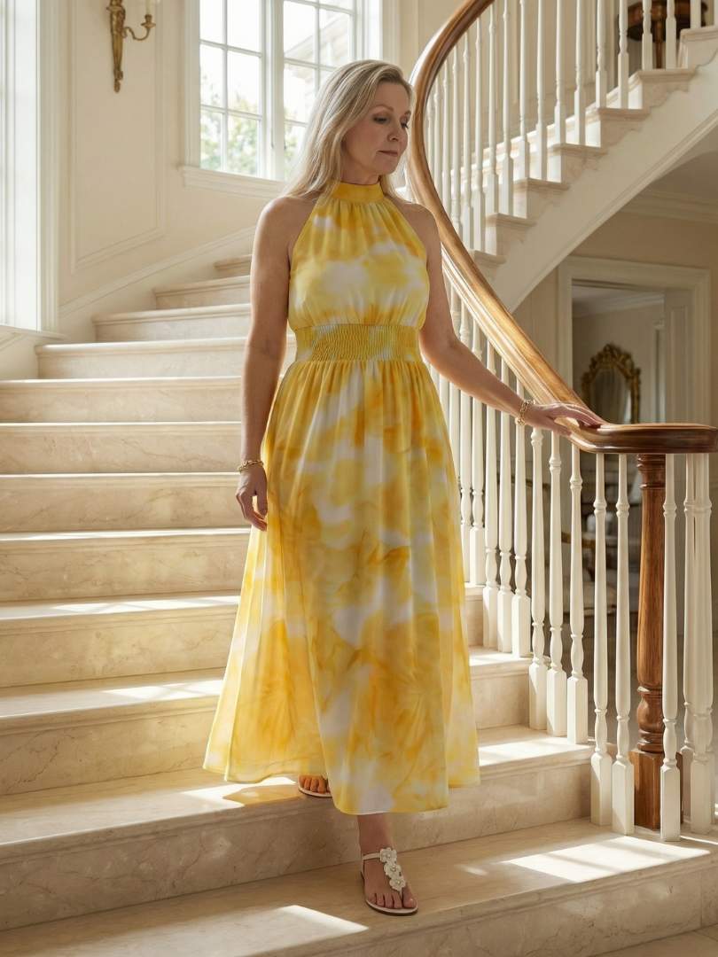 Lara | Vestido Midi con Cuello Halter