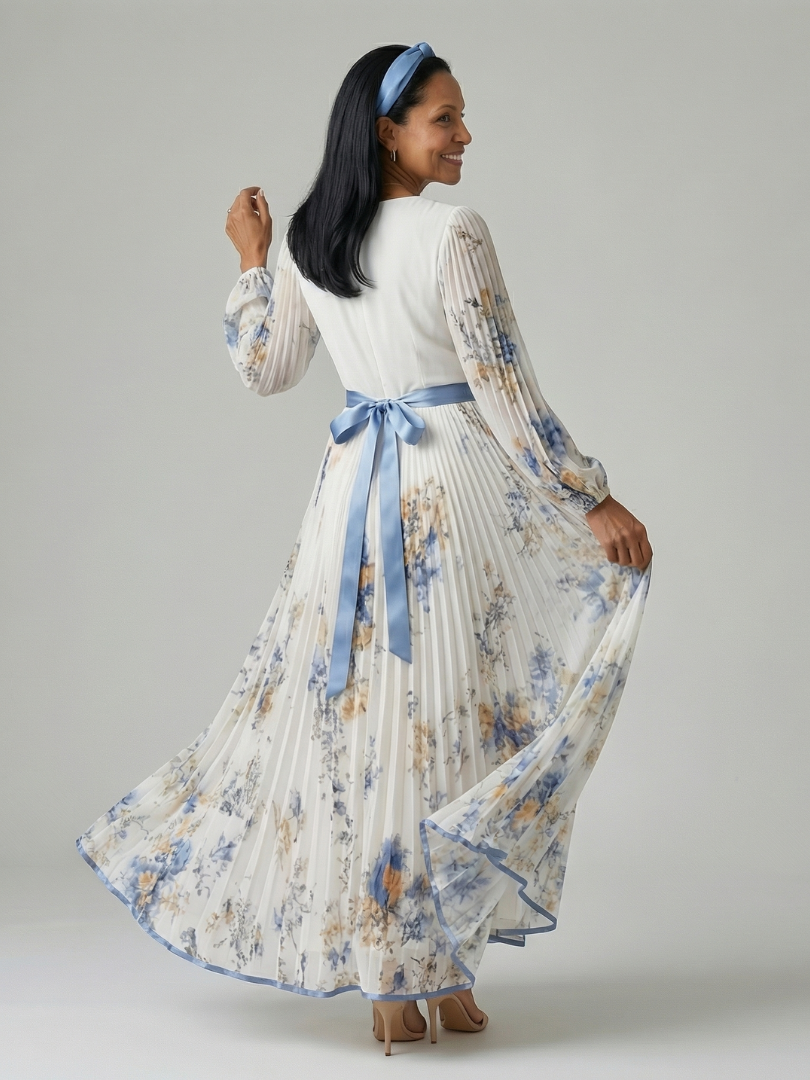 Estela | Vestido Midi Con Pliegues