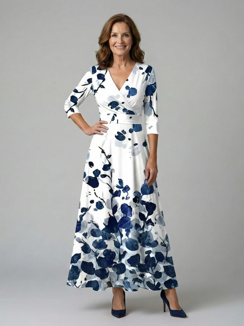 Paula | Vestido Midi con Cuello Envolvente