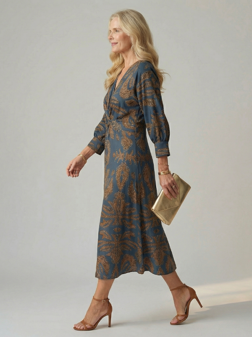 Daniela | Vestido Midi con Envuelto Natural