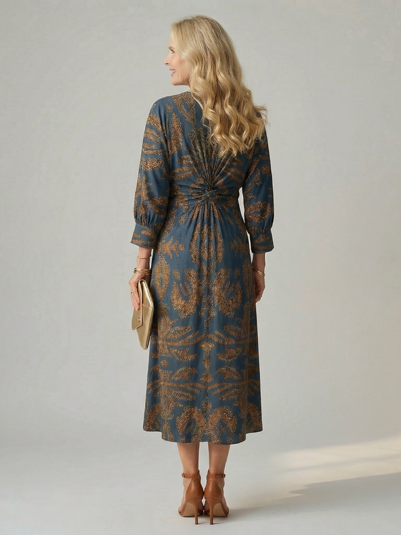Daniela | Vestido Midi con Envuelto Natural