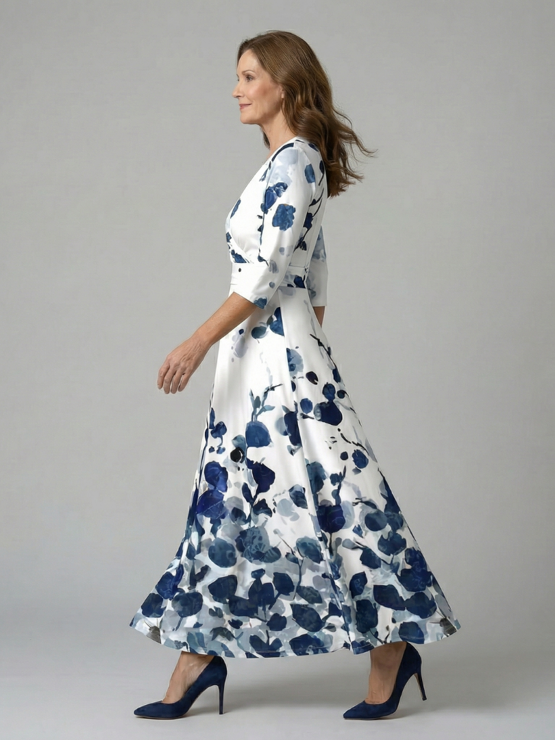 Paula | Vestido Midi con Cuello Envolvente