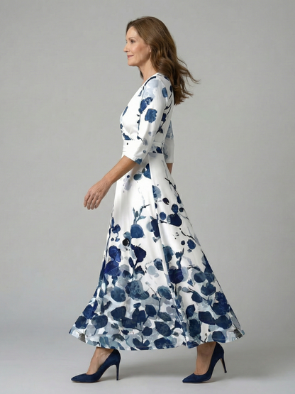 Paula | Vestido Midi con Cuello Envolvente