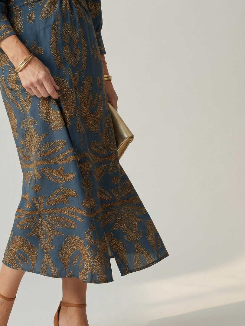 Daniela | Vestido Midi con Envuelto Natural