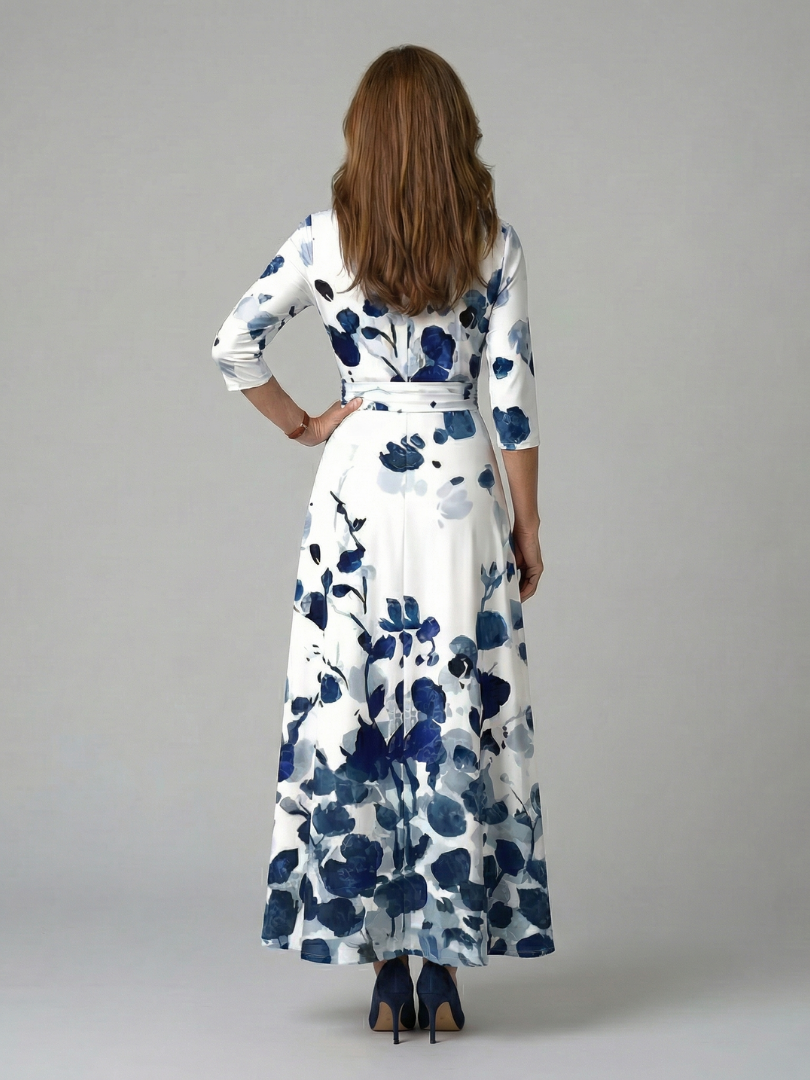 Paula | Vestido Midi con Cuello Envolvente