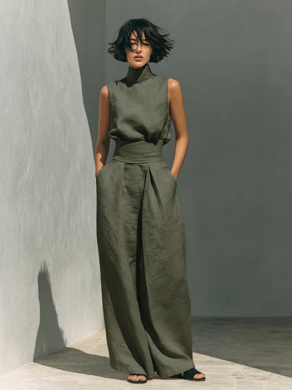 Flor™ | Conjunto minimalista de algodón y lino para mujer