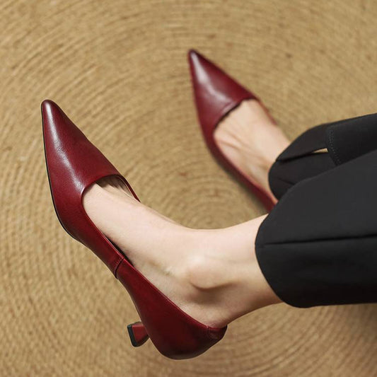 Anok Tacones Altos de Cuero Auténtico