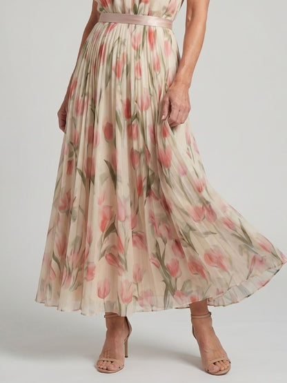 Alejandra | Vestido Midi Floral con Cuello Halter